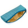 Value Arts Silk Damask Greek Key Teal Zippered Glass Case