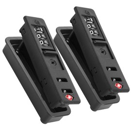 Volein 2 pcs Customs Locks for Luggage, TSA007 Authentication Security Locks Suitcase Replacement Password Locks for Travel 3 Digit Self-Setting Lock(Black)