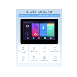 Waveshare ESP32-S3 4.3inch Capacitive Touch LCD Development Board Type B 800×480 Solution IPS Display with 2.4GHz WiFi and BLE 5 Support,32-bit LX7 Dual-core Processor