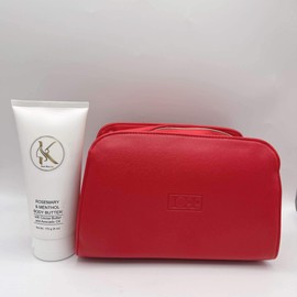 Katz Beauty Rosemary & Menthol Body Butter with Cocoa Butter and Avocado Oil, 6 fl oz, with Cosmetic Bag