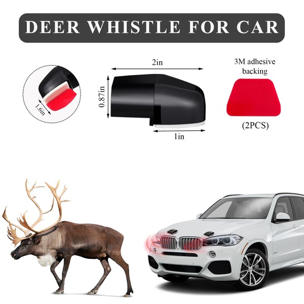 Wevdn 2 PCS Deer Whistles for Car, Avoid Collisions Save
