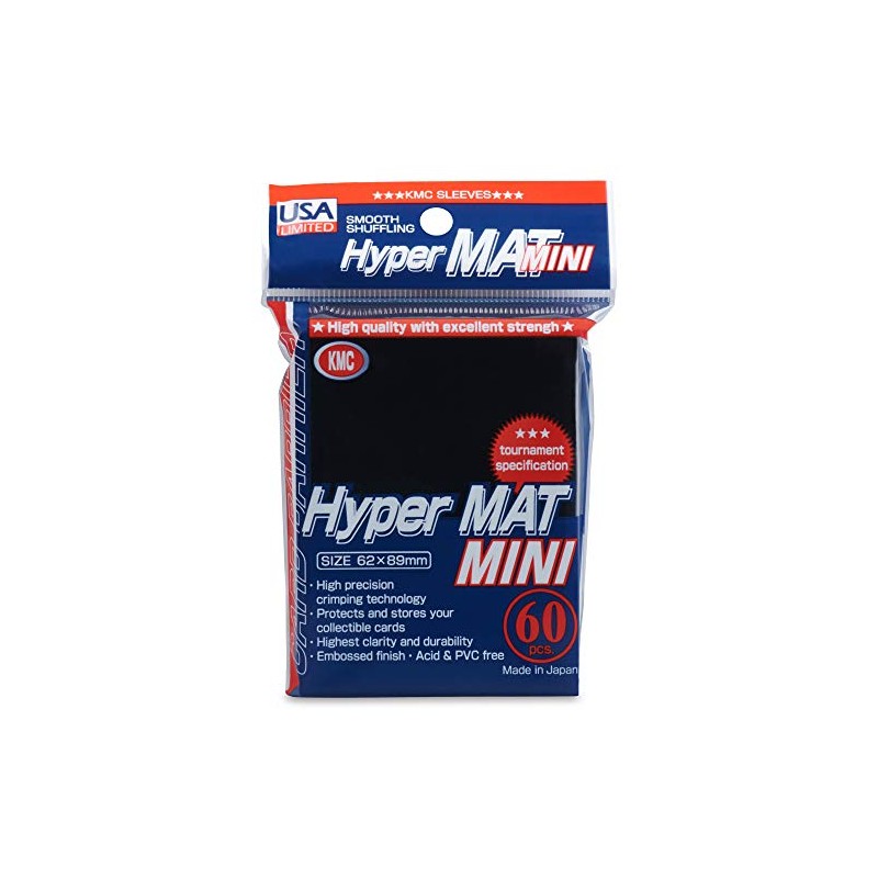 KMC Sleeves Mini Hyper Mat (US) Black Small Matte 60ct