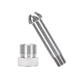 GRYVOZE CGA-580 Nut and 3 inch x 1/4 NPT Nipple Nitrogen Regulator Inlet Botte Fitting, for Helium, Krypton, Argon Delivery, Compatible with Argon Regulator, Connecting Nitrogen Tanks & Gas Cylinders