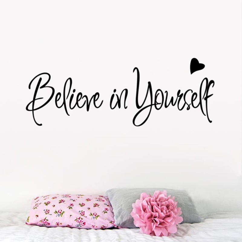 VOSAREA Believe in Yourself Wall Sticker Black for Living Room