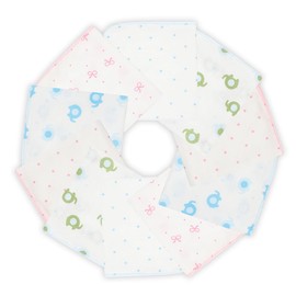 Gauze Handkerchief, Baby Gauze Towel, 11.8 x 11.8 inches (30 x 30 cm), 100% Cotton, Set of 10, 2 Layers, Baby Towel, Double Gauze, Soft, Newborn, Baby Handkerchief, Baby Bib, 5 Patterns x 2 Sheets