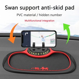 360 Degree Rotating Phone Holder,Car Phone Holder Dashboard,Non Slip Car Dashboard Phone Pad, Hide Phone Number, Universal Gel Mat for All Cars with Contact Numbers