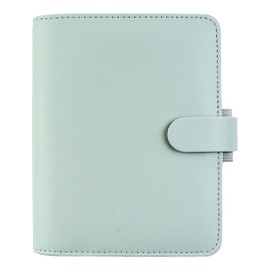 Filofax Saffiano Organizer, Pocket Size, Granite - Cross-Grain, Leather-Look, Six Rings, Week-to-View Calendar Diary, Multilingual, 2022 (C028812-22)