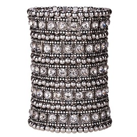 Angel Jewelry Women's Multilayer Crystal Stretch Bracelet 5 Row