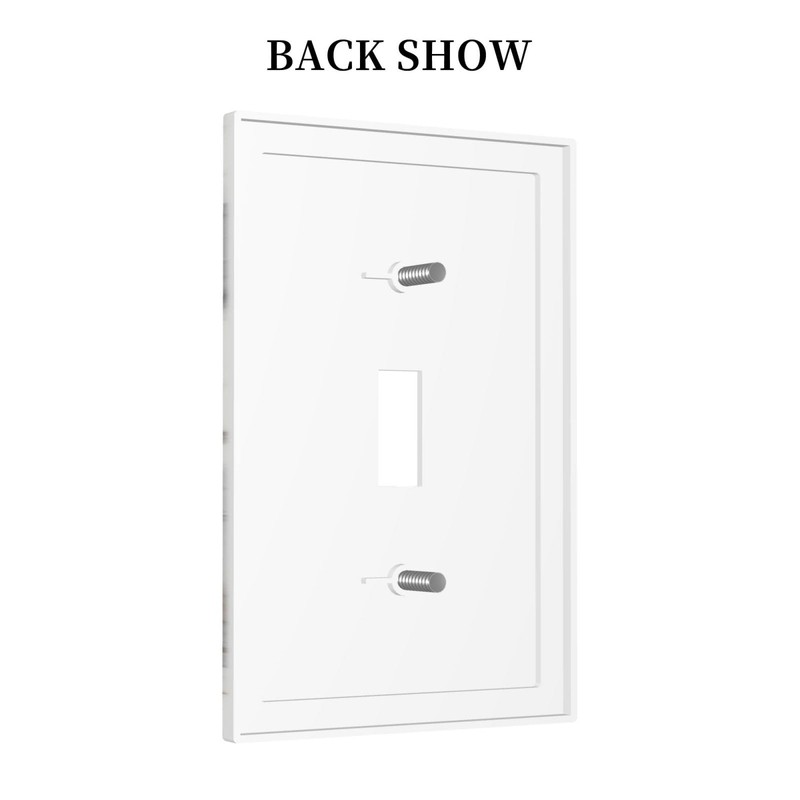 Ukutarly Gray White Marble 1 Gang Single Rocker Decorative Electrical
