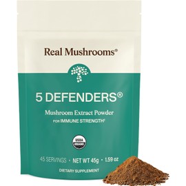 Extracto mezcla de hongos, polvo de hongos chaga, reishi, shiitake, maitake y Turquía, orgánica. 1.58 onzas