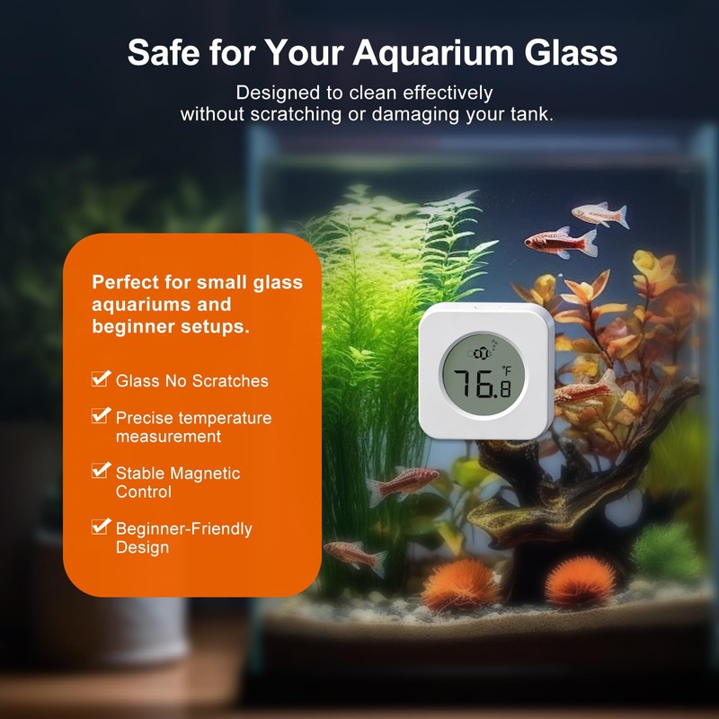 Oasirep Nano Aquarium Magnetic Algae Scraper, Built-in High Accuracy Digital