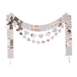 Rose Gold Foil Layered Heart Garland Set - Party Decor - 3 Pieces
