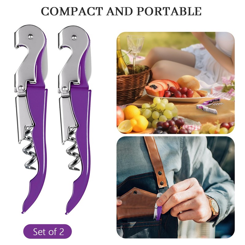 HYZ 2-Pack Wine Opener Waiter Corkscrew, Professional Wine Key for