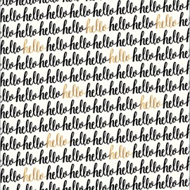 American Crafts Cottage Living Gold Foil Accent Cardstock, 12 x 12, Hello