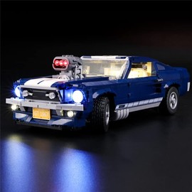 GEAMENT Upgraded Version LED Light Kit Compatible with Ford Mustang Car Building Model - for Creator Expert 10265 (Building Set Not Included)