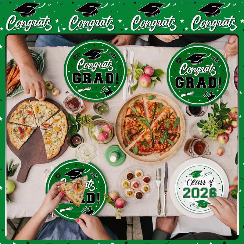 48 Pcs Graduation Party Plates 2026 Graduation Party Dinnerware Disposable