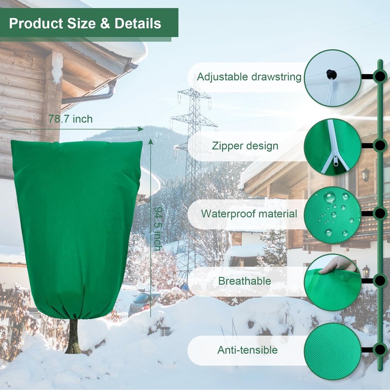AmFor 2 Pack Large Plant Covers Freeze Protection, 95"x79" Frost