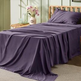 Bedsure Twin XL Sheet Sets Dorm Bedding - 3 Pieces Soft Extra Long Twin Sheets, Hotel Luxury, Easy Care Microfiber for Women, Men, Kids and Teens, Dusty Purple