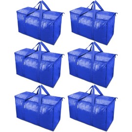 TICONN 6 Pack Extra Large Moving Bags with Zippers & Carrying Handles, Heavy-Duty Stora