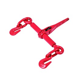 Aain Ratchet Load Binder Chain Binder with 1/4"- 5/16" Grab Hooks Heavy Duty Ratchet Chain 2600 Lbs Working Load LimitAdjustable Length Binder Ratchet, Red, 2 Pack