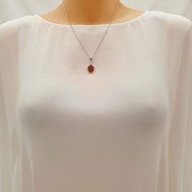 Kiara Jewellery 925 Sterling Silver Brown Amber Infinity Pendant Necklace on 18" Sterling Silver Chain.