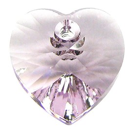 Dreambell 4 pcs Austria Crystal 6228 Xilion Heart Charm Pendant Light Amethyst 10mm / Findings/Austrian Elements