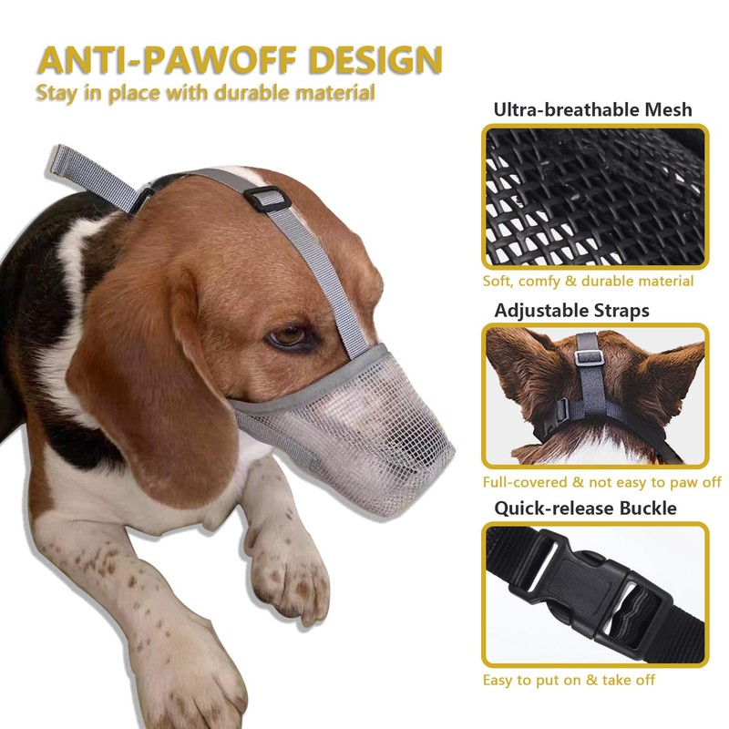 Dog Muzzle for Large Medium Small Dogs, Full-Covered Soft Mesh