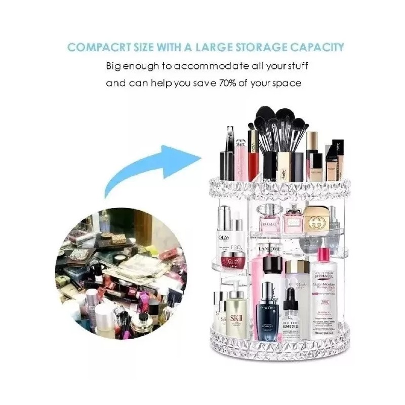 RIVERSOFY Organizador Giratorio De Acrílico Transparente P/maquillaje