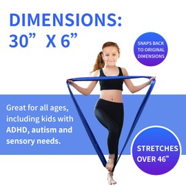 Kids Stretch Band Focus Tool, 30" Resistance Band for Kids Stretches to Over 46", ADHD Tools for Kids, Stretch Strap Calming Fidget Bands for Kids with ADHD ADD Autism & Sensory Needs
