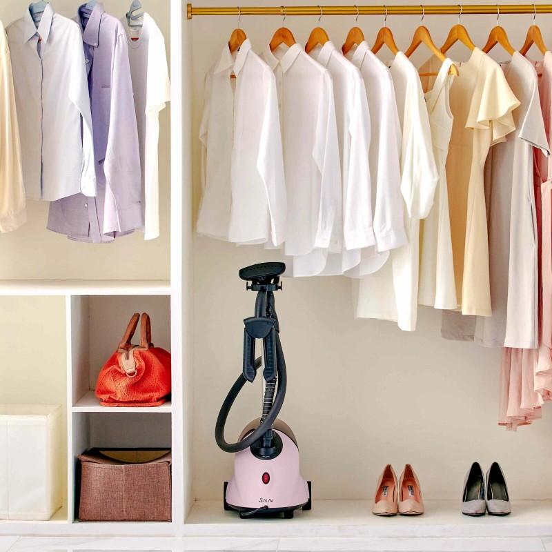 SALAV® GS18-DJ Standing Garment Steamer with Roll Wheels Pink