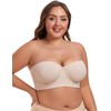 ANGOOL Strapless Bra for Women Plus Size Underwire Balconette Full