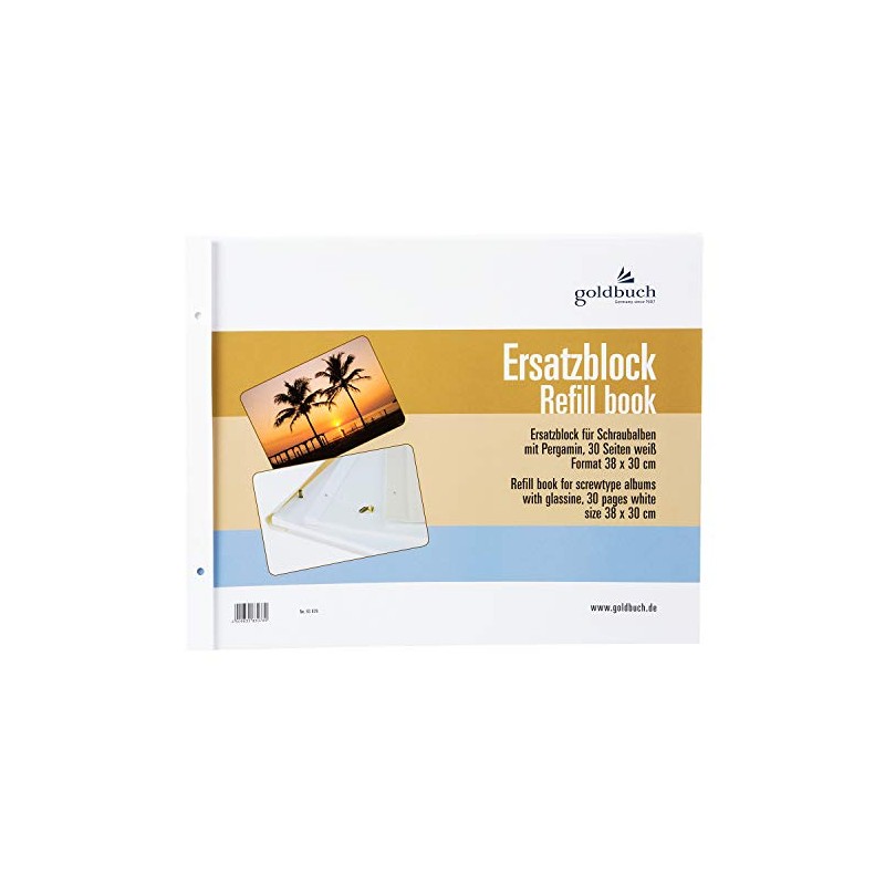 Goldbook spare block 38x30 30 Pages white + Schrauben 83078