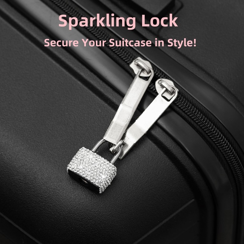 2 Pcs Small Locks with Keys Mini Luggage Locks Bling