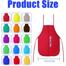 Cptoion 15 Pieces Children's Artists Fabric Aprons,15 Colors Kids Painting Aprons,Middle Size Kids Aprons for Painting,Non Woven Kids Art Aprons for Classroom,Kitchen,Crafts and Art Painting Activity