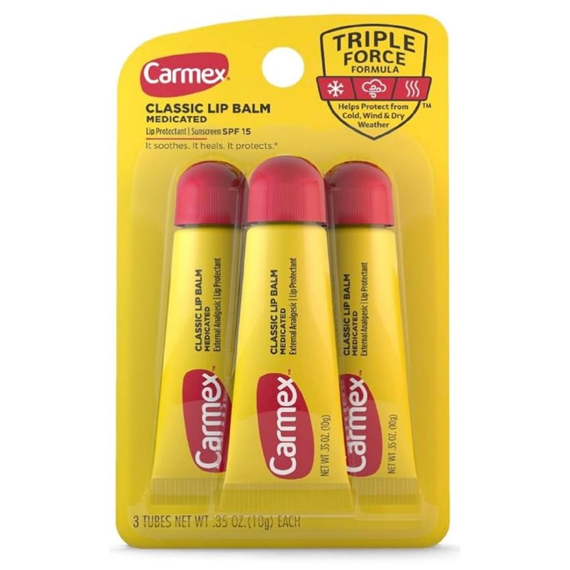 Carmex Classic Lip Balm, 0.35 Ounce (Pack of 3)