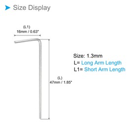 CoCud L-Handle Ball End Hex Key Wrench, 1.3mm Metric, CR-V L-Shape Long Arm Hexagon Head Spanner - (Applications: for Home Repair and Mechanical Maintenance), 6-Pieces