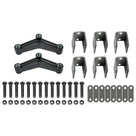 KUAFU Trailer Leaf Spring Hanger Kit for Double Eye Springs(3.5K -5.2K Axles), Tandem Trailer Axle Suspension Shackle Kit (Hanger Kit, Equalizer and Shackle Strap)