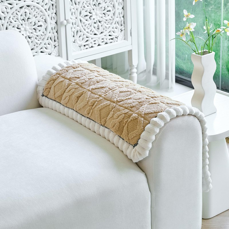 PJLZJFBY Non Slip Couch Arm Covers, Soft Recliner Backrest Cover