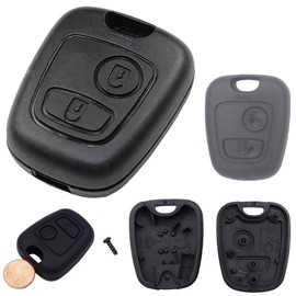 2 Button Remote Key Cover Case Without Blade Einbruch 10 mm x 2 mm for Peugeot 106 107 206 207 208 407 806 Citroen C1 °C2 C3 °C4 C5 Xsara Picasso Saxo Saxò Toyota Aygo Chiavit Replacement Parts Bowl Auto Notebook Logo without Electronics and Transponder