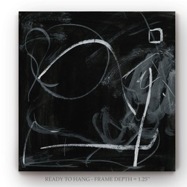 Renditions Gallery Canvas Wall Art for Home Decor Black & White Scribbles Abstract Paintings for Dining Living Room Kitchen Decorations - 40"x40" LT34