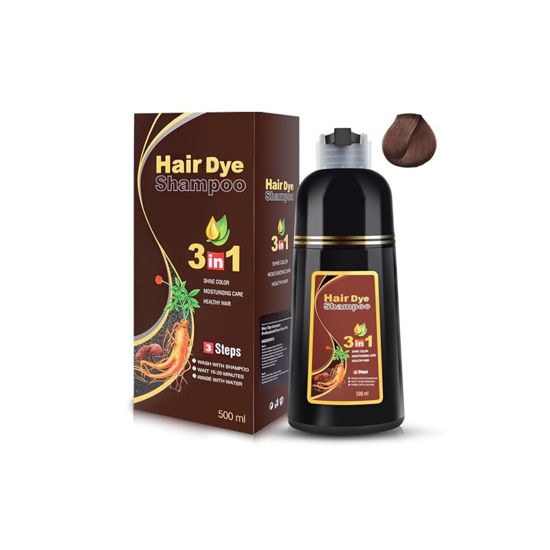 Champú Teñir Cabello Castaño Oscuro Meidu Cubrir Canas Base Hierbas