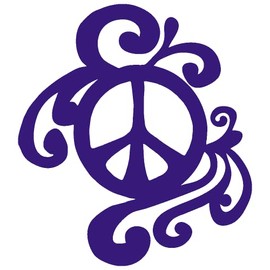 Art Nouveau Peace Sign Anti-War Hippie Vinyl Cutout Sticker Rub On Decal 3.35-by-3.75 Inches (Gray)