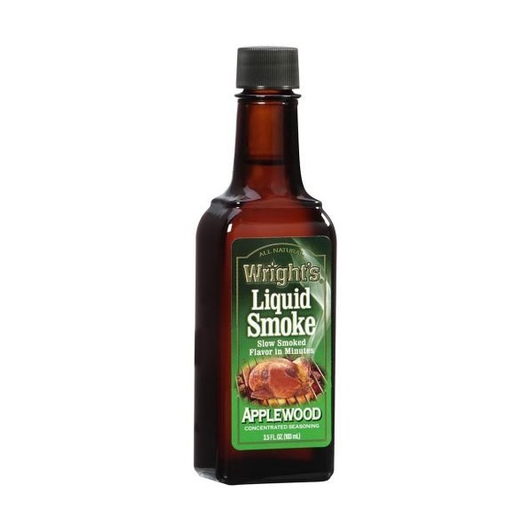 Wrights All Natural Liquid Smoke Applewood Seasoning, 3.5 Fluid Ounce -- 12 per case.