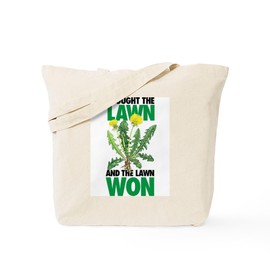 CafePress I Fought The Lawn And The Lawn Won Tote Bag Natural Canvas Tote Bag, Reusable Shopping Bag
