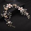 Teyglen Gold Flower Wedding Headband Hair Vine Bridal Leaf Pearl