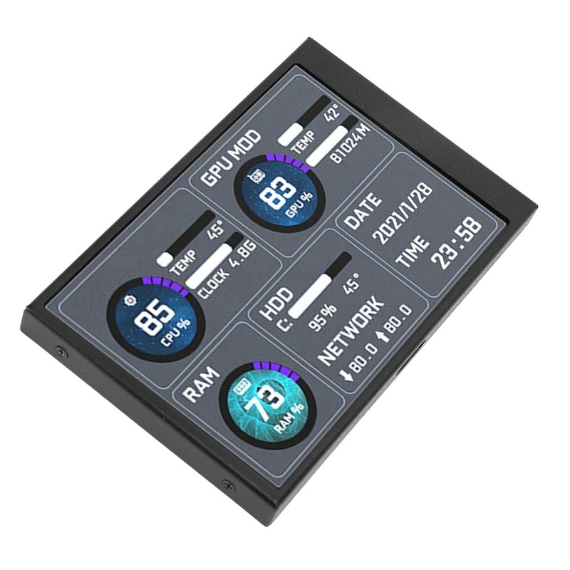 3.5inch IPS Secondary Screen USB C Computer Temperature Display Sub