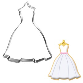 Auktosmn New Wedding Dress Cookie Cutter-4.5"-Dishwasher Safe-Fondant Cookie Cutters for Wedding
