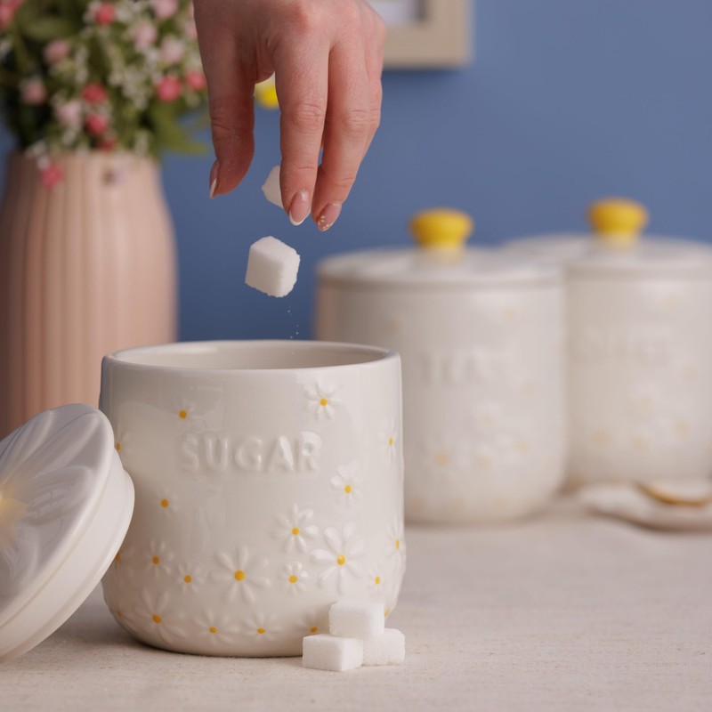 Price & Kensington Ceramic Tea, Coffee and Sugar Canisters Set,