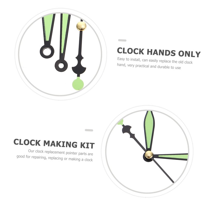 Gadpiparty 10 Sets Glow The Dark Clock Hands Replacement Kit