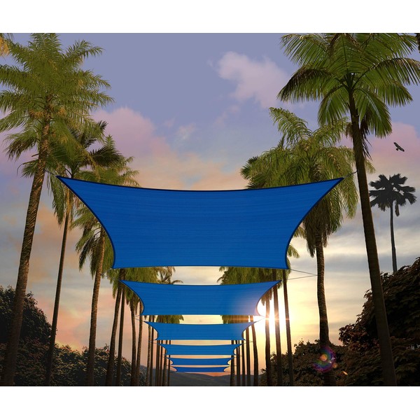 Amgo 14' x 18' Blue Rectangle Square Sun Shade Sail